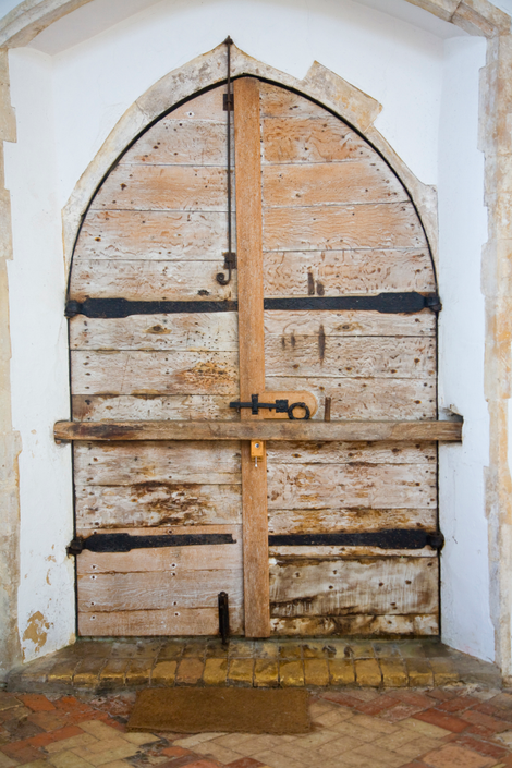 Claw marks of the legendary “Black Dog” of Bungay on doors of Holy Trinity church, Blythburgh, Suffolk, England. (Photo: Education Images/UIG via Getty Images)